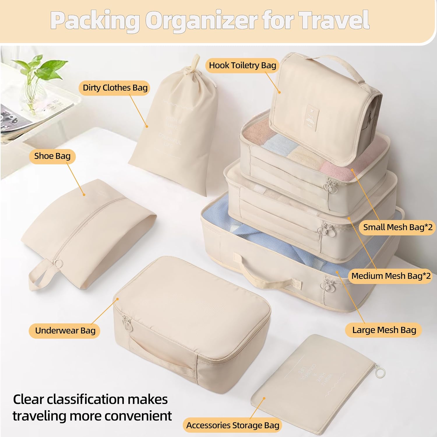 10 Pcs Set Packing Cubes For Travel Packing Organizers Travel Essentials Luggage Organizer Bags,Expandable Suitcase Organizer Travel Bags Packing Cubes For Suitcases Travel Accessories - Image 3