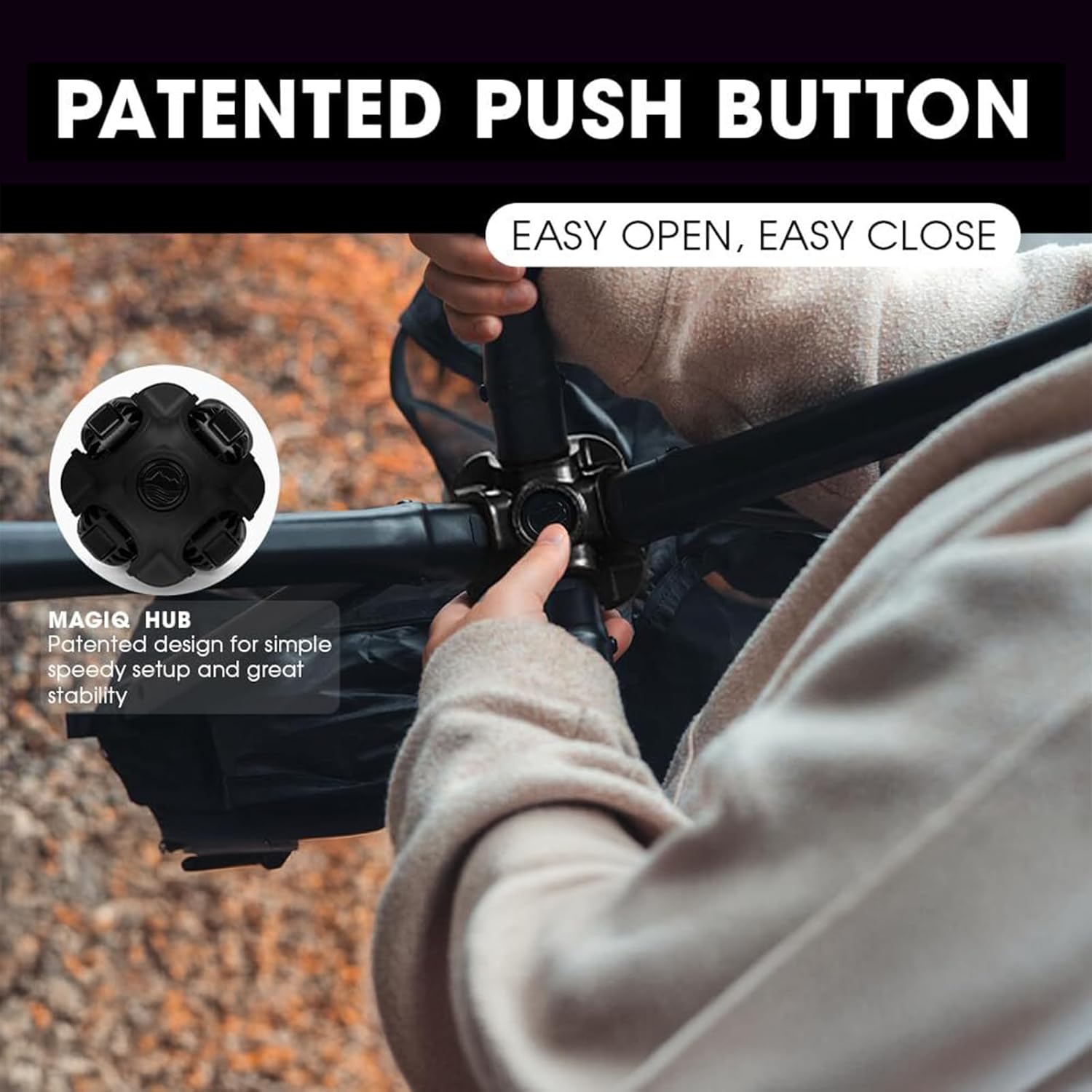 CLIQ Portable Camping Chair - Collapses to Size of Water Bottle - Lightweight Folding Chair for Camping - Outdoor Chair Supports 300 Lbs - Camp Chair Outdoor Adventures, Black - Image 5