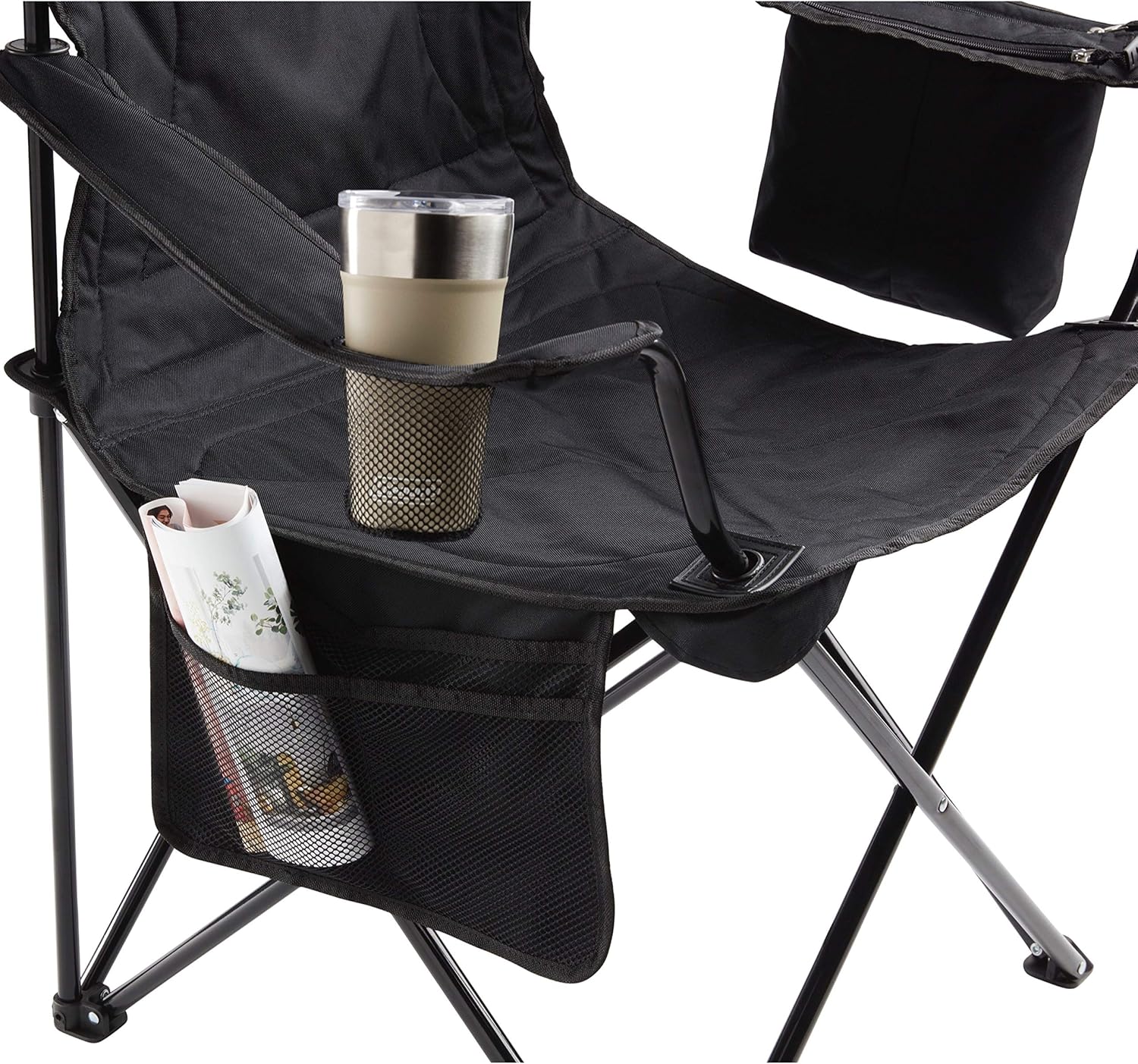 Coleman Portable Camping Chair with 4-Can Cooler, Fully Cushioned Seat and Back with Side Pocket and Cup Holder, Carry Bag Included, Collapsible Chair for Camping, Tailgates, Beach, and Sports - Image 5