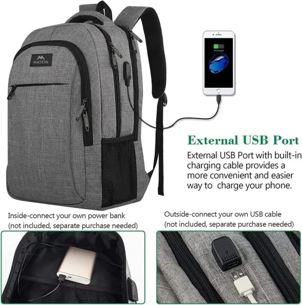 MATEIN backpack with USB charging port